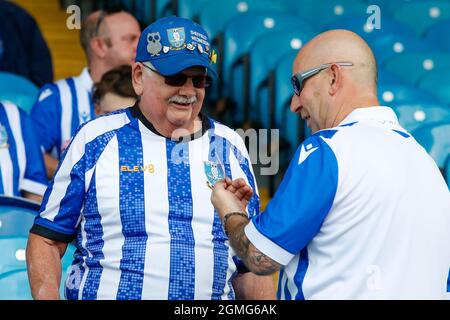 Sheffield, Regno Unito. 18 settembre 2021. Un sostenitore del mercoledì di Sheffield prima di iniziare a Sheffield, Regno Unito il 18/2021. (Foto di James Heaton/News Images/Sipa USA) Credit: Sipa USA/Alamy Live News Foto Stock