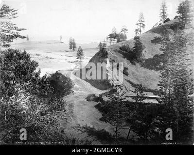 1885 foto di una spiaggia sull'Isola di Norfolk Foto Stock