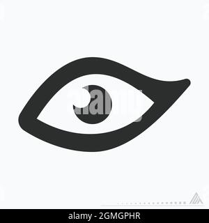 Icona vettore d'occhio - stile glyph - illustrazione semplice, tratto modificabile, vettore modello di disegno, buono per stampe, poster, pubblicità, annunciatori Illustrazione Vettoriale
