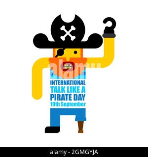 International Talk Like A Pirate Day. Pirata parlare e parole. Illustrazione del vettore delle vacanze Illustrazione Vettoriale