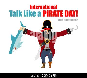 International Talk Like A Pirate Day. Pirata parlare e parole. Illustrazione del vettore delle vacanze Illustrazione Vettoriale