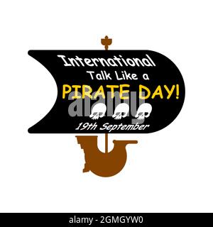 Internazionale parlare come un giorno pirata. Nave dei pirati Illustrazione Vettoriale