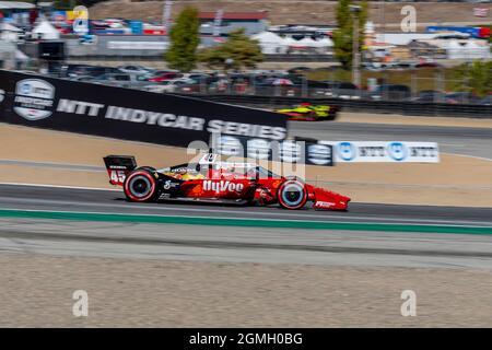 Monterey, California, Stati Uniti. 18 settembre 2021. OLIVER ASKEW (45) degli Stati Uniti si qualifica per il Firestone Grand Prix di Monterey al WeatherTech Raceway Laguna Seca di Monterey, California. (Credit Image: © Eddie Hurskin Grindstone Media/ASP via ZUMA Press Wire) Foto Stock