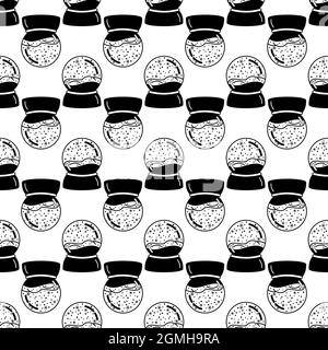 Snow Glass ball pattern texture di sfondo uniforme ripetizione carta da parati vettore geometrico Illustrazione Vettoriale