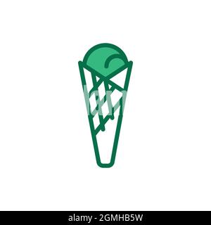 Icona della linea di colore del gelato organico. Pittogramma per pagina web, app mobile, promo. Illustrazione Vettoriale