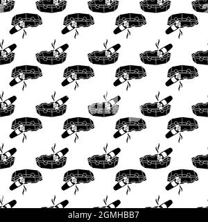 Cigar posacenere pattern texture sfondo uniforme ripetizione carta da parati vettore geometrico Illustrazione Vettoriale