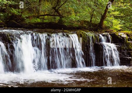 Cascate Sgwd Ddwli ISAF sul fiume Neath Foto Stock