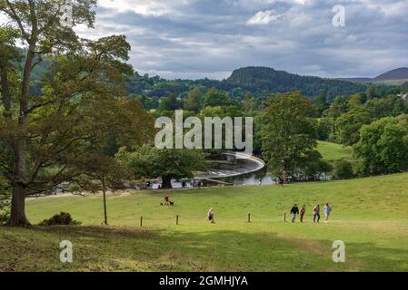 Le cascate Horseshoe sul fiume Dee a Lllangollen. Foto Stock