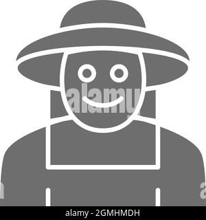 Apicoltore in abiti protettivi icona grigia. Isolato su sfondo bianco Illustrazione Vettoriale