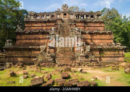 Il Tempio celeste Phimeanakas dal XI secolo è parte del Royal Palace Angkor Thom in Cambogia Angkor Wat sito patrimonio dell'umanità. Foto Stock