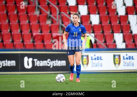 Trieste, Italia. 17 settembre 2021. Cecilia Salvai (Italia) durante la Coppa del mondo delle Donne 2023 Qualifiche - Italia vs Moldavia, Coppa del mondo FIFA a Trieste, Italia, Settembre 17 2021 Credit: Independent Photo Agency/Alamy Live News Foto Stock