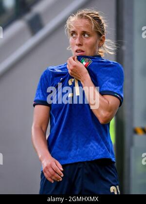 Trieste, Italia. 17 settembre 2021. Valentina Cernoia (Italia) durante la Coppa del mondo delle Donne 2023 Qualifiche - Italia vs Moldavia, Coppa del mondo FIFA a Trieste, Italia, Settembre 17 2021 Credit: Agenzia fotografica indipendente/Alamy Live News Foto Stock