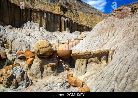 Concrezioni di cannone nel Parco Nazionale Theodore Roosevelt Foto Stock