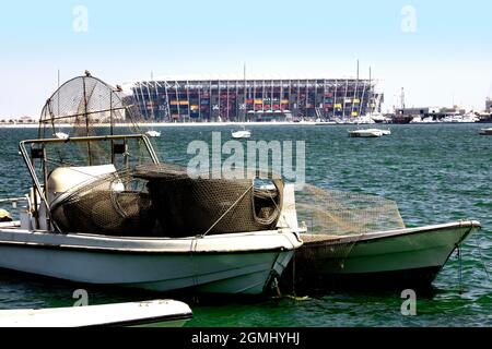 Lo Stadio 974, precedentemente noto come Ras Abu Aboud Stadium, è uno stadio di calcio costruito a Doha, in Qatar, per la Coppa del mondo FIFA 2022. Foto Stock