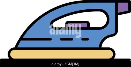 Icona ferro. Contorno ferro vettore icona colore piatto isolato Illustrazione Vettoriale