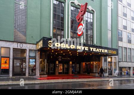 Oslo, Norvegia. Settembre 2021. La vista all'aperto del teatro NYE di Oslo nel centro della città Foto Stock