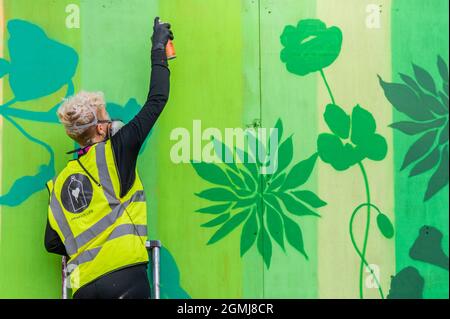 Londra, Regno Unito. 19 Settembre 2021. Preparativi finali per il Chelsea Flower Show 2021. Lo spettacolo è stato annullato lo scorso anno a causa dei blocchi di coronavirus. Credit: Guy Bell/Alamy Live News Foto Stock