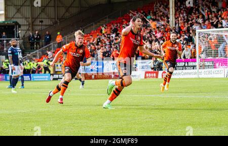 Dundee, Tayside, Scozia, UK.19 settembre 2021. Premiership Scozzese: Il Derby di Dundee. Il Dundee United FC ha ospitato il Dundee FC al Tannadice Park. Dopo un primo brulicante tempo con un sacco di possibilità per entrambi i lati Dundee United`s Ian Harkes ha aperto il punteggio con l'unico gol nel 81 ° minuto ottenendo una vittoria 1-0 contro i loro vecchi rivali Dundee FC. Credit: Dundee Photographics/Alamy Live News Foto Stock