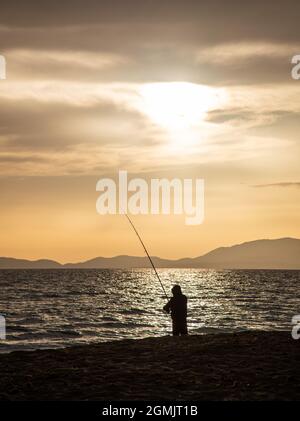 Pesca alla Platja de Palma, Maiorca Foto Stock