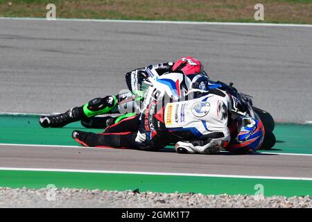 Barcellona, Spagna. 19 Settembre 2021. Race2, World Superbike - SBK a Barcellona, Spagna, Settembre 19 2021 Credit: Independent Photo Agency/Alamy Live News Foto Stock
