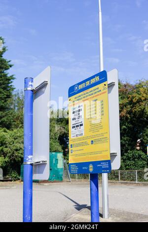 Denaro & Finanza - Car Park Tariffe Sign , Wickford, Essex, Gran Bretagna Foto Stock