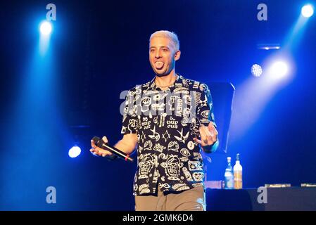 Newport, Isola di Wight, Regno Unito, sabato 18 settembre 2021 Example (Elliot John Glose) si esibisce dal vivo al festival dell'Isola di Wight, Seaclose Park. Credit: DavidJensen / Empowics Entertainment / Alamy Live News Foto Stock