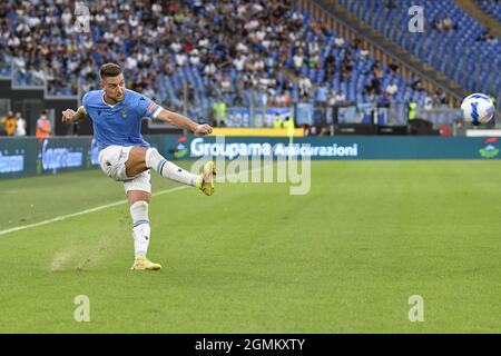 Sergej Milinkovic-Savic durante la quarta giornata della Serie A campionato SS Lazio vs Cagliari Calcio il 19 settembre 2021 allo Stadio Olimpico di Roma Foto Stock