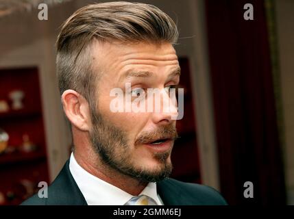 MAGGIO 15 2012: David Beckham in un ricevimento per i campioni 2011 della MLS Cup Los Angeles Galaxy alla Casa Bianca di Washington DC. Foto Stock