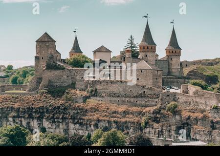 Castello nella parte storica di Kamianets Podilskyi, Ucraina Foto Stock