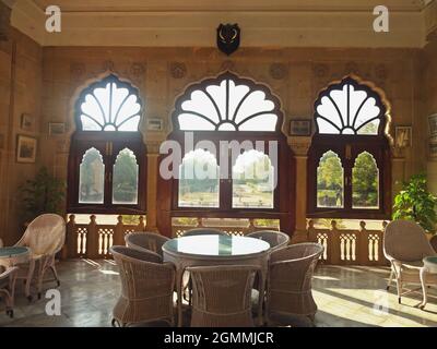 interno di vijay vilas palazzo mandvi kutch gujarat Foto Stock