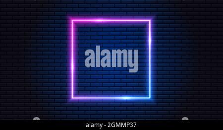 Cornice al neon per il tuo design Illustrazione Vettoriale