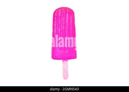 Pop cicle rosa isolato su sfondo bianco con Clipping Path Foto Stock