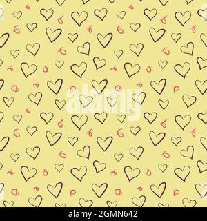 Sfondo romantico con cuori, idee per valentine, striscioni, poster - modello senza giunture. Vettore, eps. Illustrazione Vettoriale