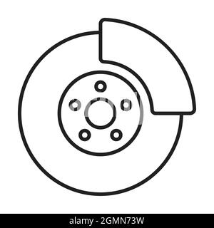 Car Brake Icon Vector auto service, concetto di riparazione per grafica, logo, sito web, social media, app mobile, Illustrazione dell'interfaccia utente Illustrazione Vettoriale