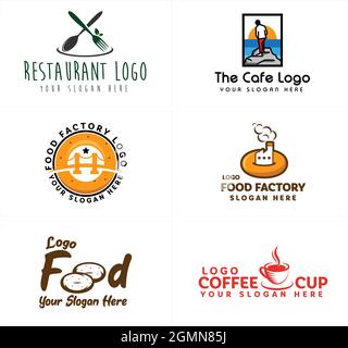 Una serie di ristoranti con logo Food Beverage cafe' Illustrazione Vettoriale