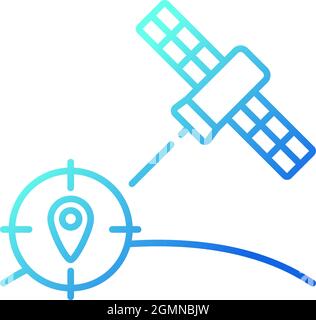 Icona vettore lineare gradiente satellite di navigazione Illustrazione Vettoriale