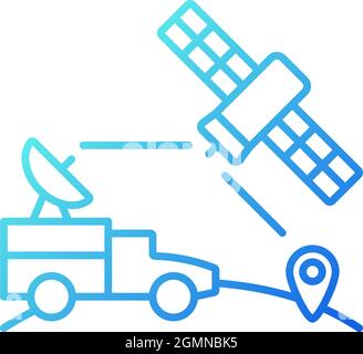 Uso militare dell'icona del vettore lineare a gradiente dei satelliti Illustrazione Vettoriale