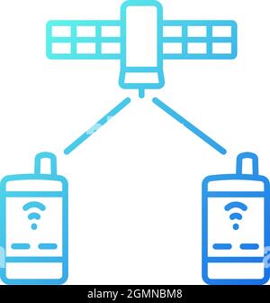 Icona vettore lineare gradiente telefonia satellitare Illustrazione Vettoriale