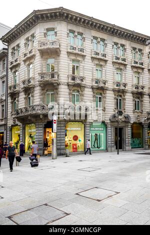 Palazzo Pagnamenta (Palazzo 1909) di Via Pretorio 1, architetto Paolo Zanini, 1908, Lugano, Canton Ticino, Svizzera. Foto Stock