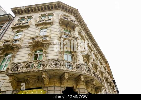 Palazzo Pagnamenta (Palazzo 1909) di Via Pretorio 1, architetto Paolo Zanini, 1908, Lugano, Canton Ticino, Svizzera. Foto Stock