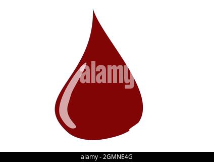 Goccia di sangue rosso su sfondo bianco Illustrazione Vettoriale