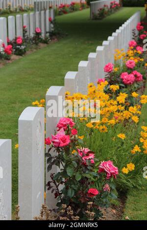 cimitero militare inglese a bayeux in normandia (francia) Foto Stock