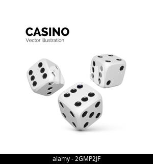 Dadi. Casinò e sfondo scommesse. Illustrazione vettoriale isolata su bianco Illustrazione Vettoriale