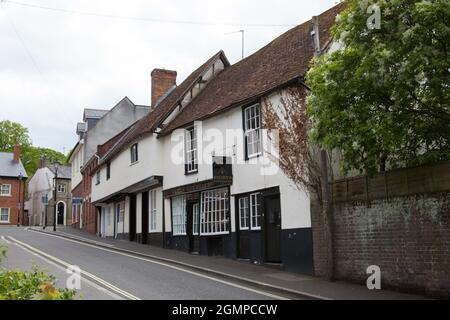 Viste di Chantry Street ad Andover, Hampshire nel Regno Unito Foto Stock