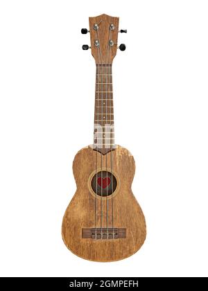 ukulele isolato su sfondo bianco illustrazione 3d Foto Stock