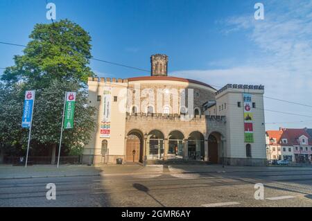 Gorlitz, Germania - 2 giugno 2021: Edificio del bastione Kaisertrutz nella città di Goerlitz. Effettivamente museo di storia culturale (Kulturhistorisches). Foto Stock