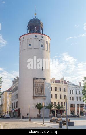 Gorlitz, Germania - 2 giugno 2021: Torre spessa (tedesco: Dicker Turm). Originariamente, parte della fortificazione storica, la spessa Torre si trova ora Foto Stock