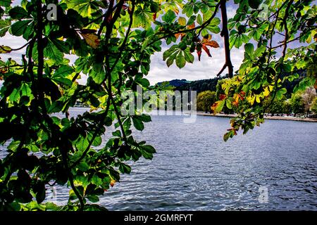 Austria : Vista dal lungomare di Bregenz Foto Stock