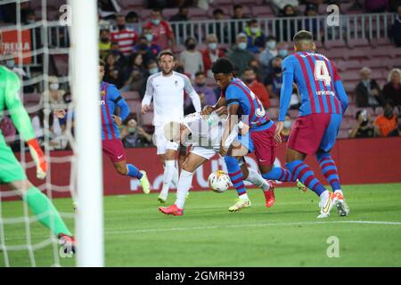 Barcellona, Spagna. 20 Settembre 2021. Partita di calcio spagnola la Liga Barcellona FC vs CGranada allo stadio Camp Nou. Settembre 20, 2021 Alejandro Balde 999/JGS/CORDONPRESSCordon Press Credit: CORDON PRESS/Alamy Live News Foto Stock