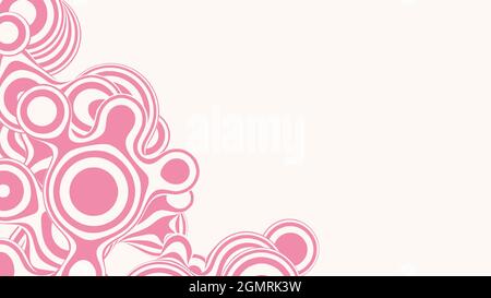 Metaball Liquid 3D lollipop, con struttura organica. Astratto vettore caramella sfondo. Forme rosa fluide e divertenti. Illustrazione Vettoriale